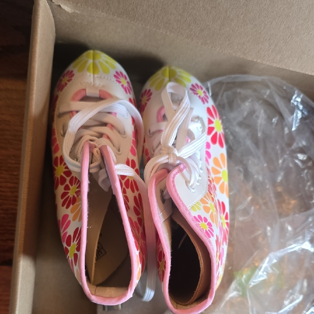 Colorful Floral Kids Ice Skates - Picture 2 of 2
